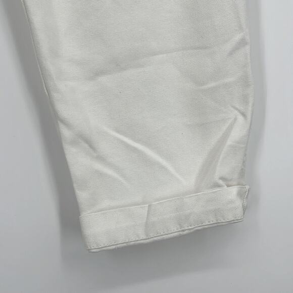 Free People Margate Pleated Trousers Pants White Small Paper Bag High Rise Ankle - Picture 9 of 15